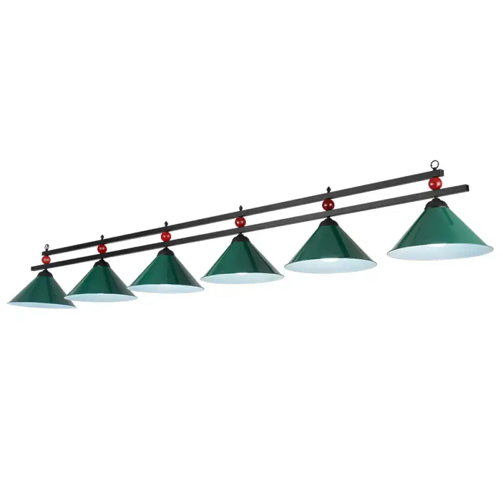 Country style dark green pool ball bar island lighting fixture