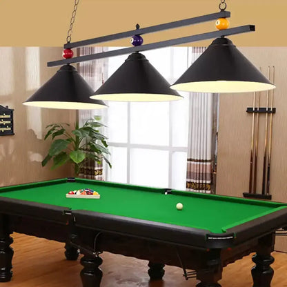 Country style dark green pool ball bar island lighting fixture