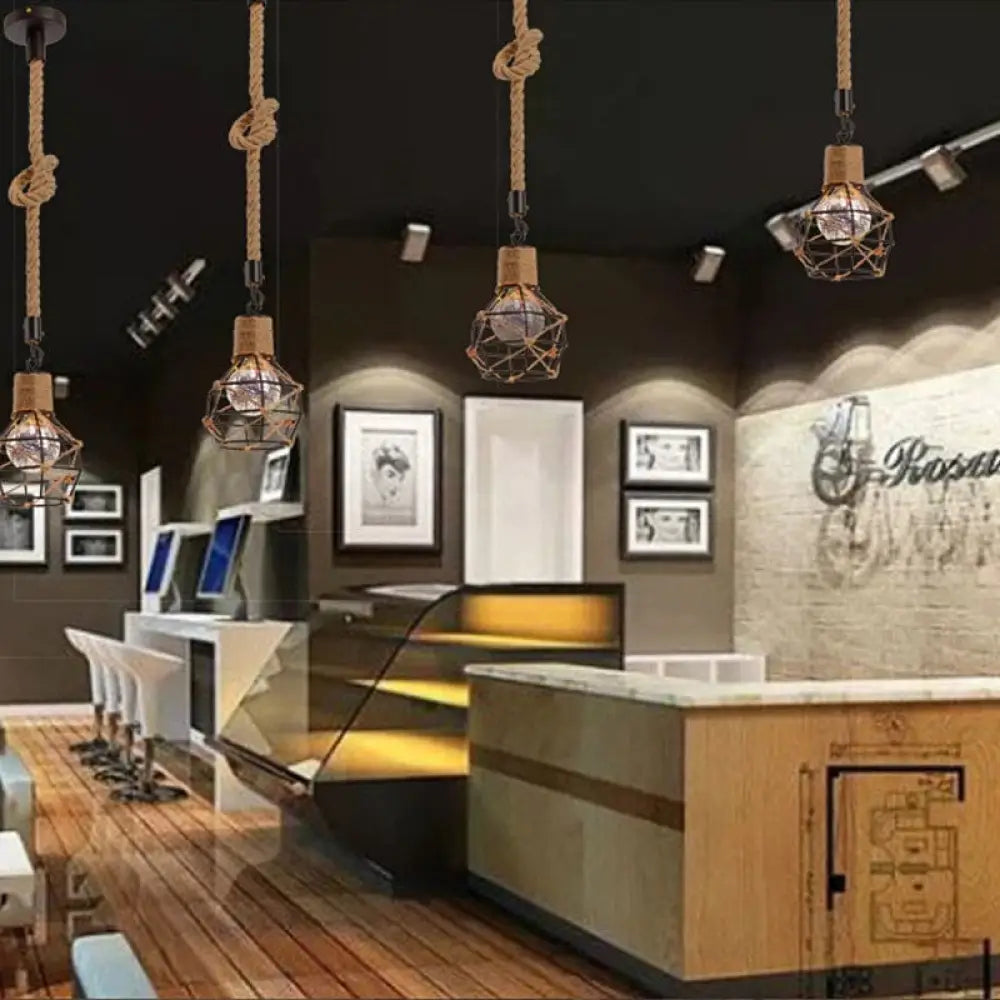 DecorBites™ Country Style Dome Cage Restaurant Ceiling Hanging Light