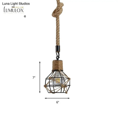 DecorBites™ Country Style Dome Cage Restaurant Ceiling Hanging Light