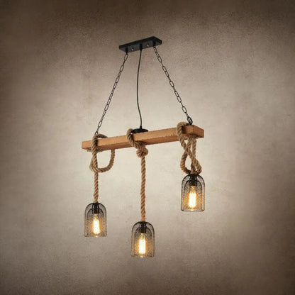 DecorBites™ Countryside Mesh Pendant Lamp with Rope Cord