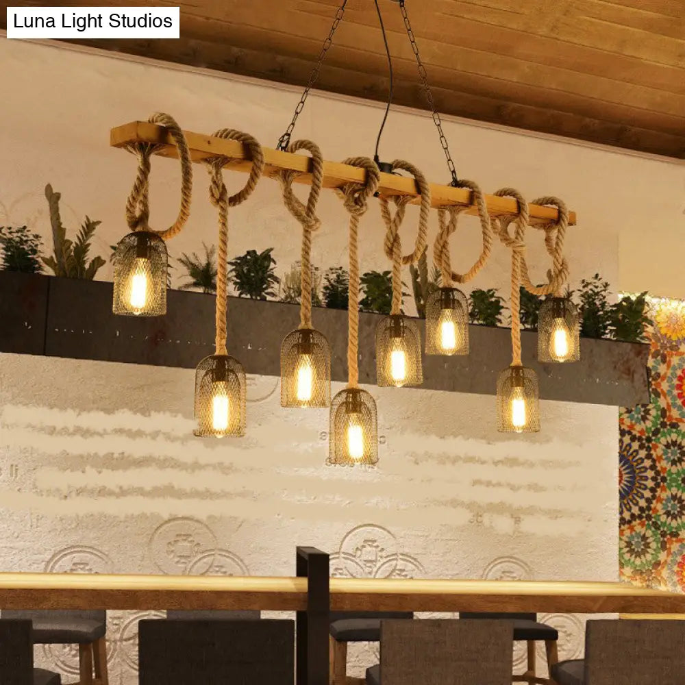 DecorBites™ Countryside Mesh Pendant Lamp with Rope Cord