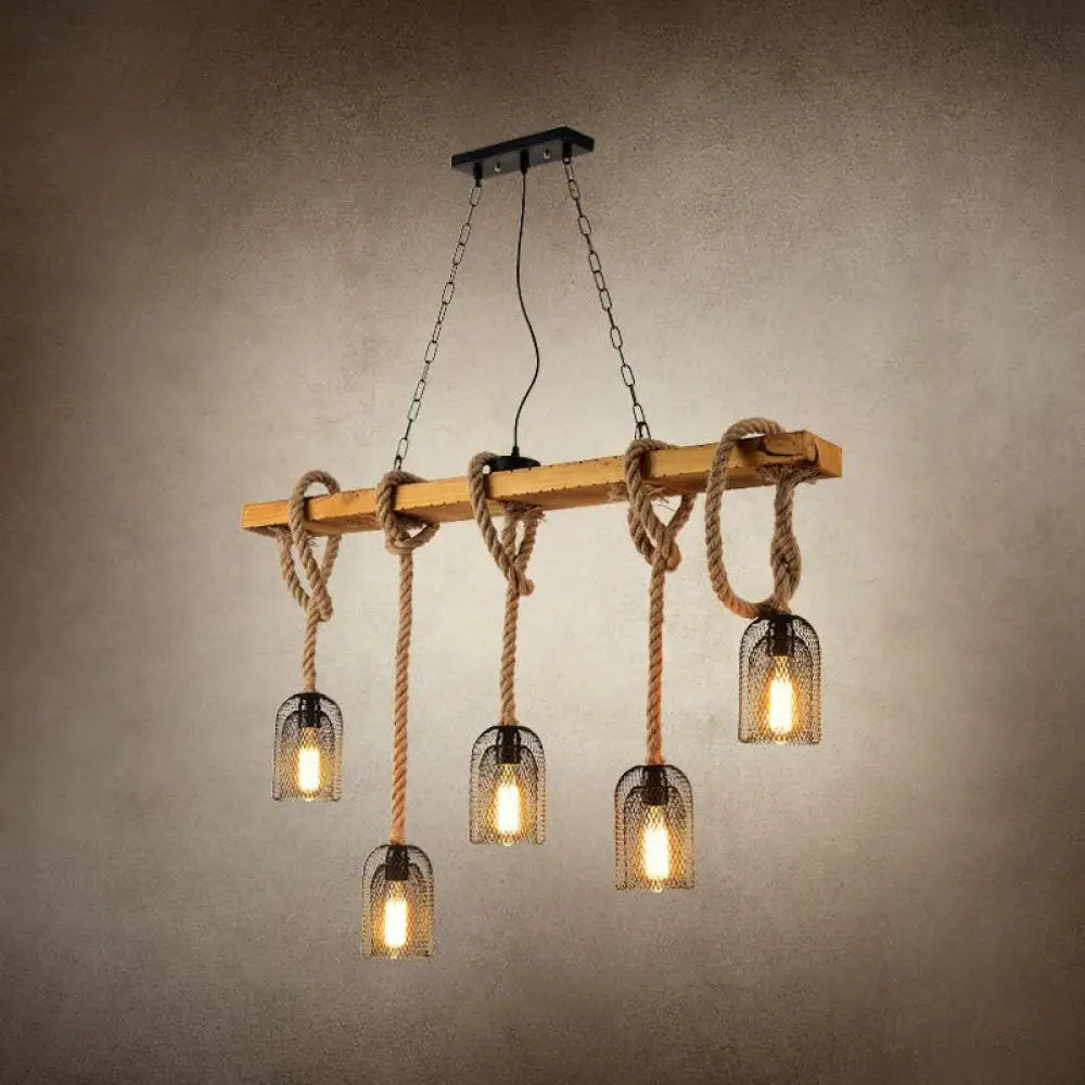 DecorBites™ Countryside Mesh Pendant Lamp with Rope Cord