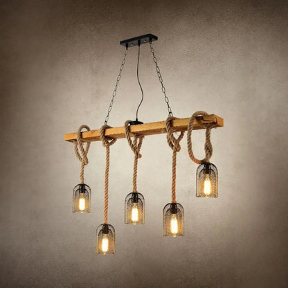 DecorBites™ Countryside Mesh Pendant Lamp with Rope Cord