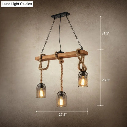 DecorBites™ Countryside Mesh Pendant Lamp with Rope Cord
