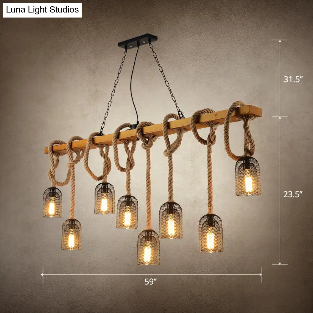 DecorBites™ Countryside Mesh Pendant Lamp with Rope Cord