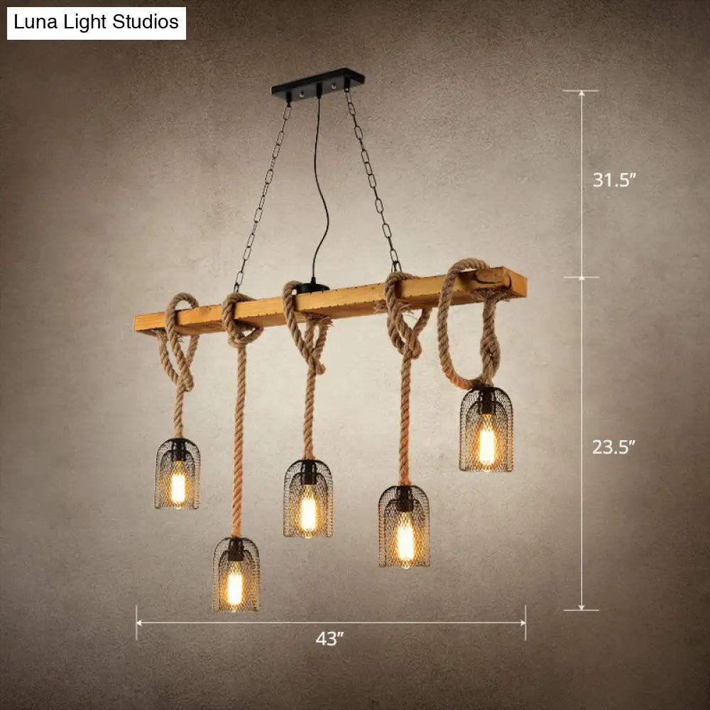 DecorBites™ Countryside Mesh Pendant Lamp with Rope Cord
