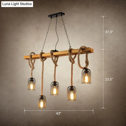 DecorBites™ Countryside Mesh Pendant Lamp with Rope Cord