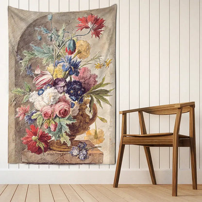 Court style floral oil painting tapestry – living room wall decor