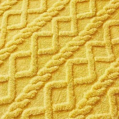 Cozy cashmere blanket duvet yellow & white bedroom fleece cover
