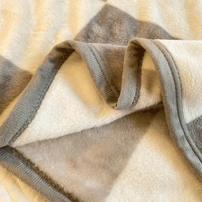 Cozy checkered fleece blanket gray & white bear bedroom throw