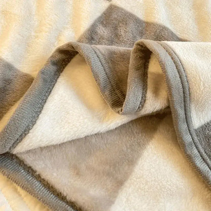 Cozy checkered fleece blanket gray & white bear bedroom throw