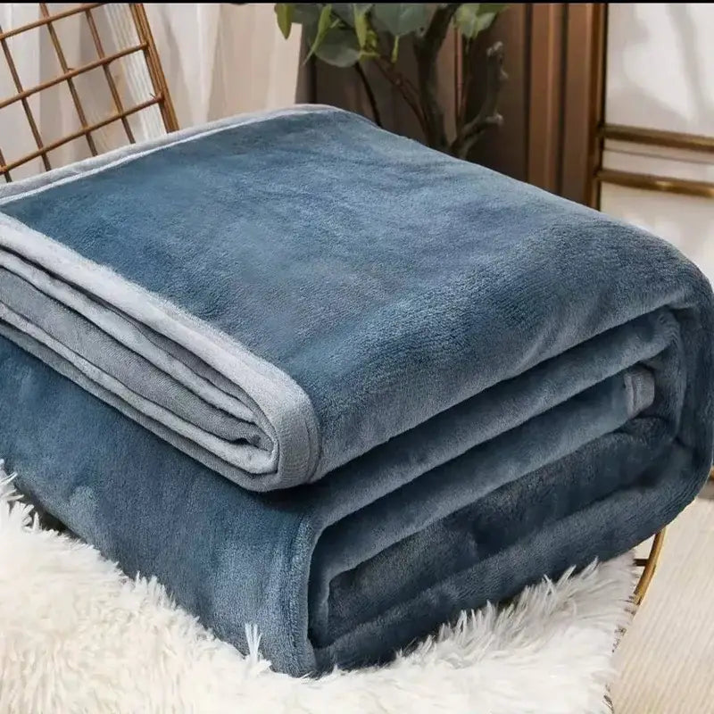 Cozy checkered fleece blanket gray & white bear bedroom throw