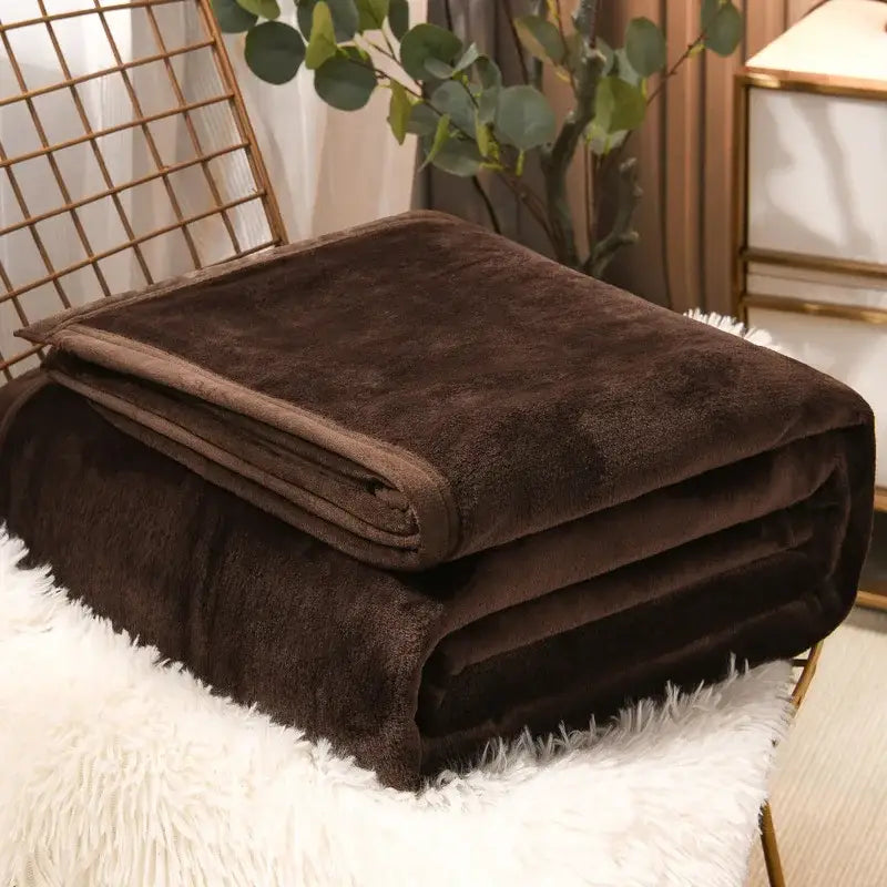 Cozy checkered fleece blanket gray & white bear bedroom throw