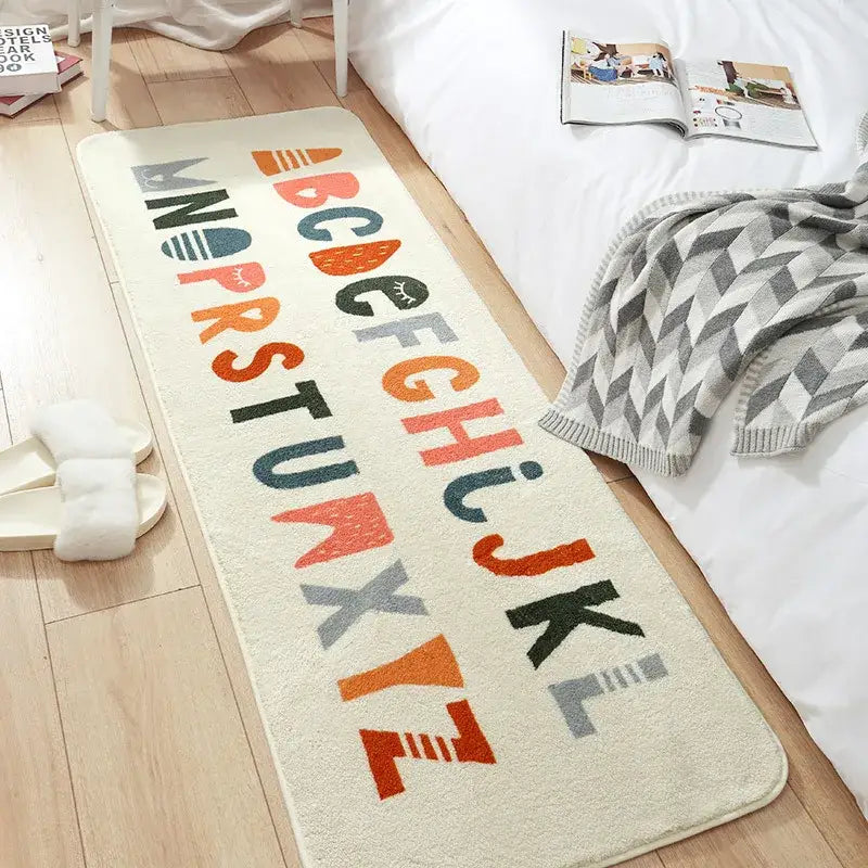 Cozy faux lamb wool good morning bedside rug for bedroom