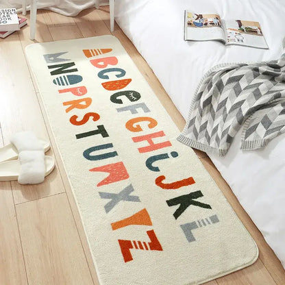 Cozy faux lamb wool good morning bedside rug for bedroom