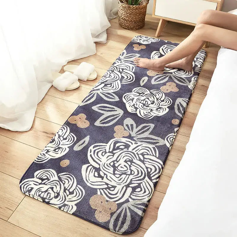 Cozy faux lamb wool good morning bedside rug for bedroom