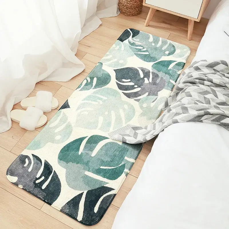 Cozy faux lamb wool good morning bedside rug for bedroom