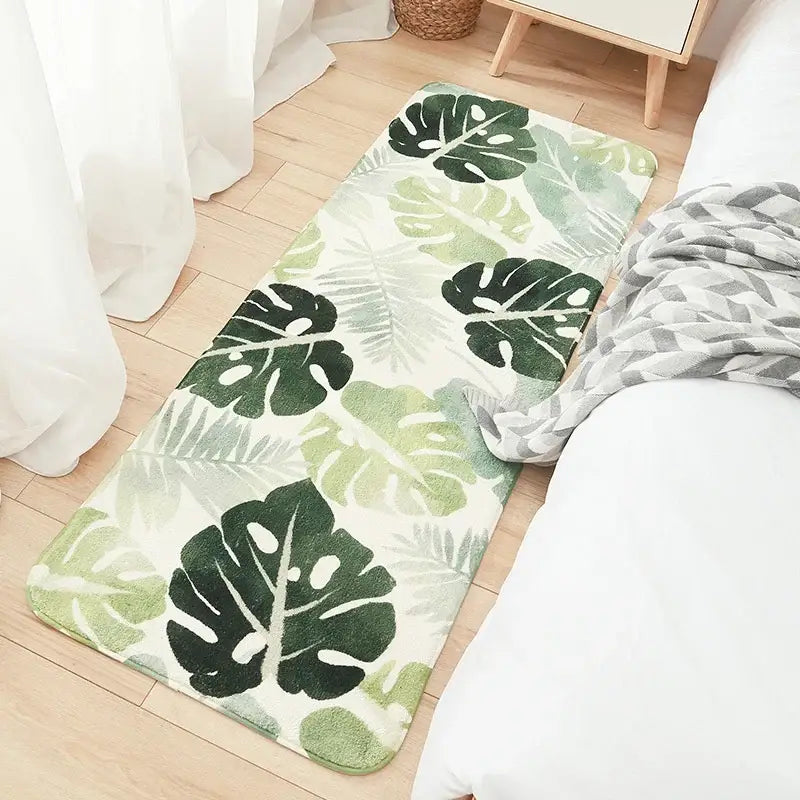 Cozy faux lamb wool good morning bedside rug for bedroom