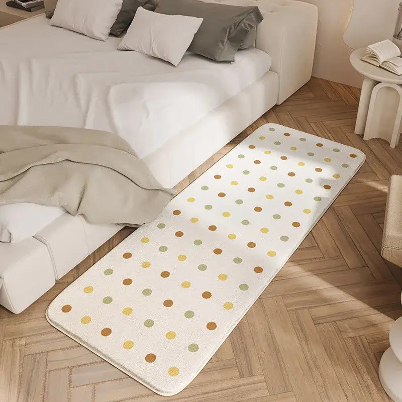 Cozy faux lamb wool good morning bedside rug for bedroom