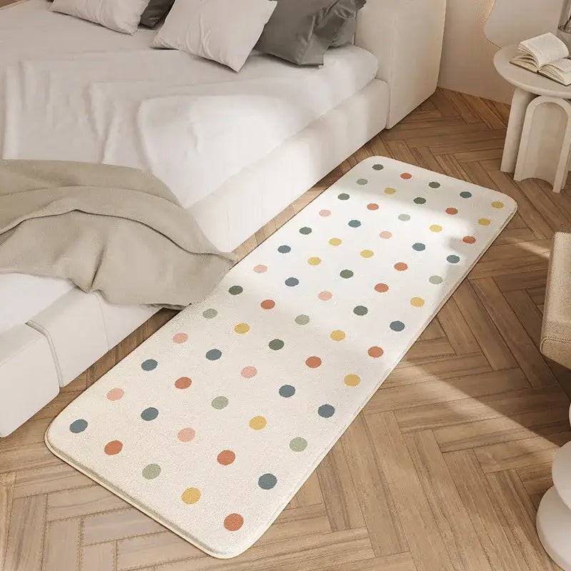 Cozy faux lamb wool good morning bedside rug for bedroom