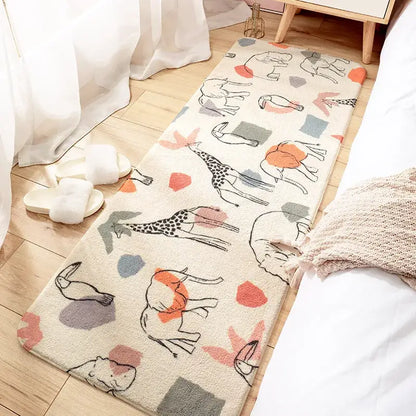 Cozy faux lamb wool good morning bedside rug for bedroom