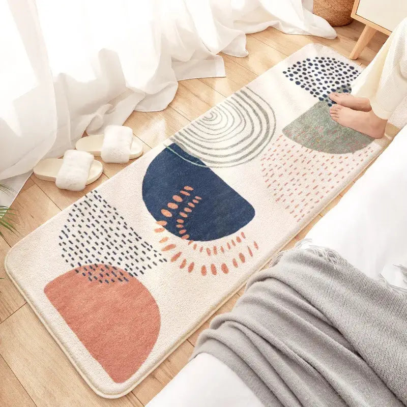 Cozy faux lamb wool good morning bedside rug for bedroom