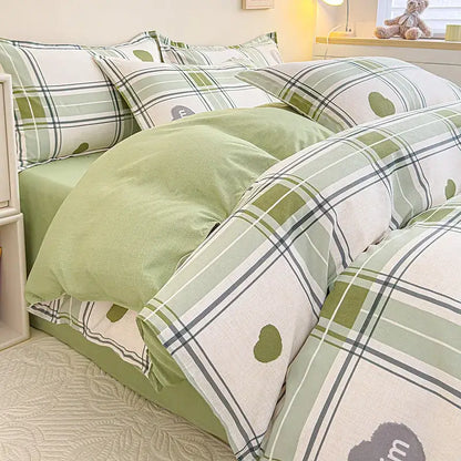 Cozy flower print cream teddy bear bedding set bedroom decor