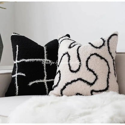 Cozy green handmade pillow cover living room textured plush decor