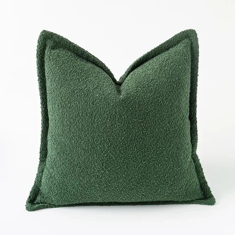 Cozy green handmade pillow cover living room textured plush decor