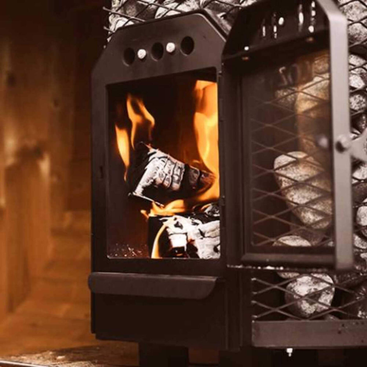 Cozy Heat O Floor Mount Wood-Burning Sauna Stove With Sauna Stones [COZY O] (SAK19475)