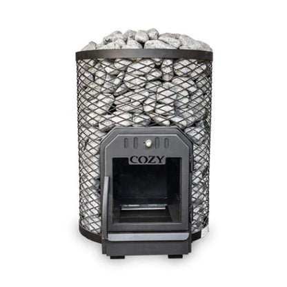 Cozy Heat O Thru-Wall Wood Burning Sauna Stove With Sauna Stones [COZY O-TW] (SAK93612)