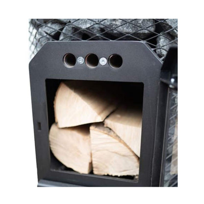 Cozy Heat O Thru-Wall Wood Burning Sauna Stove With Sauna Stones [COZY O-TW] (SAK93612)
