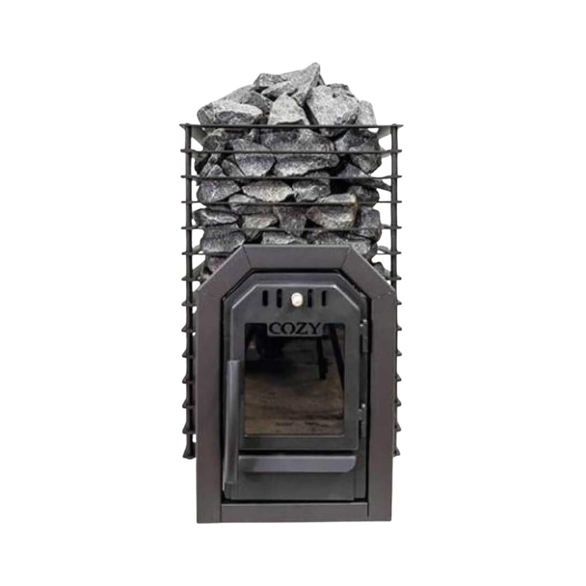 Cozy Heat Quattro Thru-Wall Square Style Sauna Stove With Sauna Stones [COZY QUATTRO TW] (SAK81754)