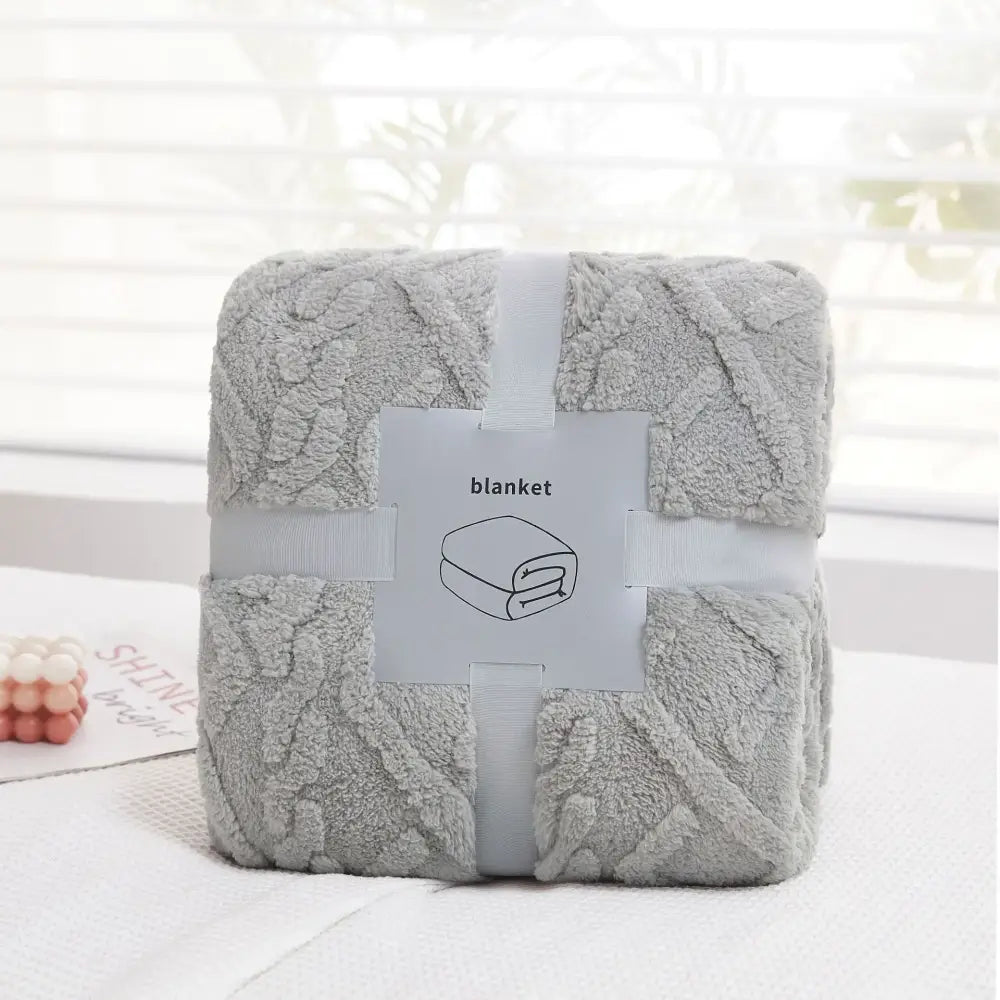 Cozy jacquard plush blanket living room textured sofa throw