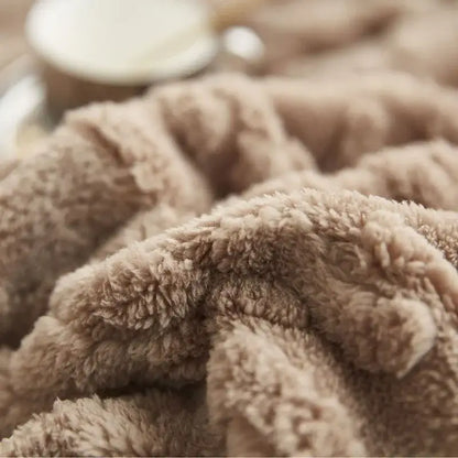 Cozy jacquard plush blanket living room textured sofa throw