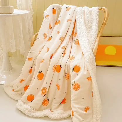 Cozy milk velvet floral fleece blanket bedroom bedding