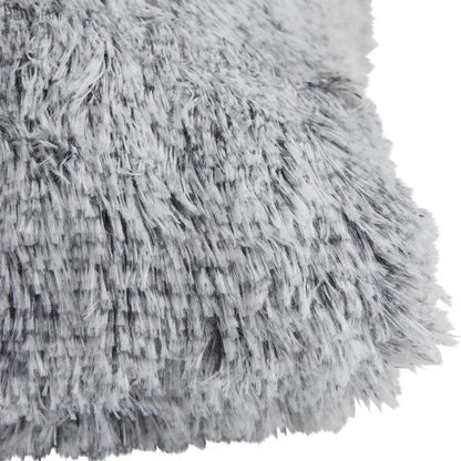 Cozy plush fur cushion cover white & grey living room pillowcase