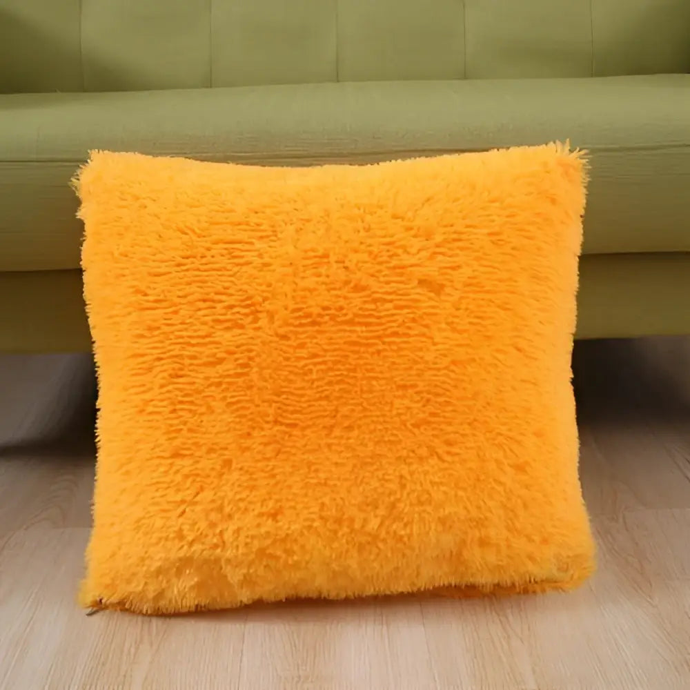 Cozy plush fur cushion cover white & grey living room pillowcase