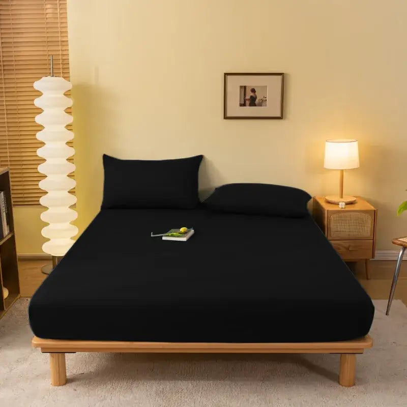 Cozy solid blue stretchy fitted sheet bedroom mattress cover