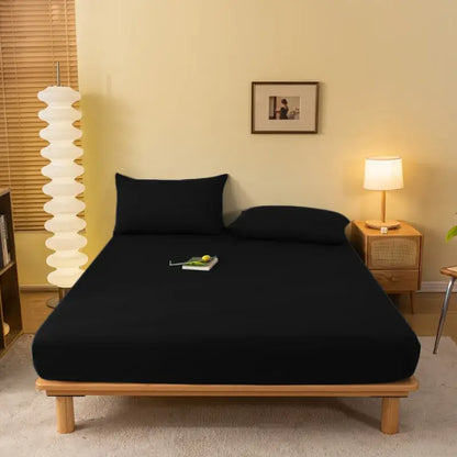 Cozy solid blue stretchy fitted sheet bedroom mattress cover
