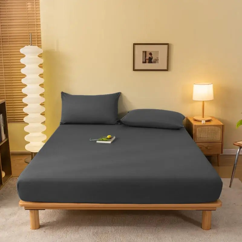 Cozy solid blue stretchy fitted sheet bedroom mattress cover