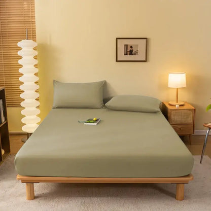 Cozy solid blue stretchy fitted sheet bedroom mattress cover