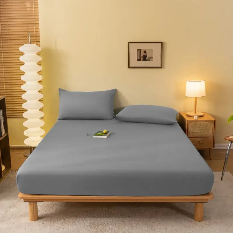 Cozy solid blue stretchy fitted sheet bedroom mattress cover