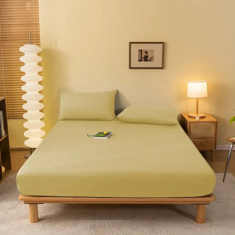 Cozy solid blue stretchy fitted sheet bedroom mattress cover