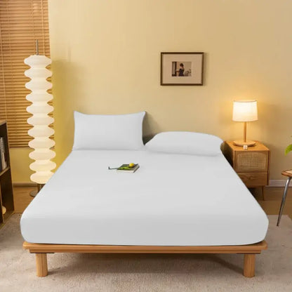 Cozy solid blue stretchy fitted sheet bedroom mattress cover