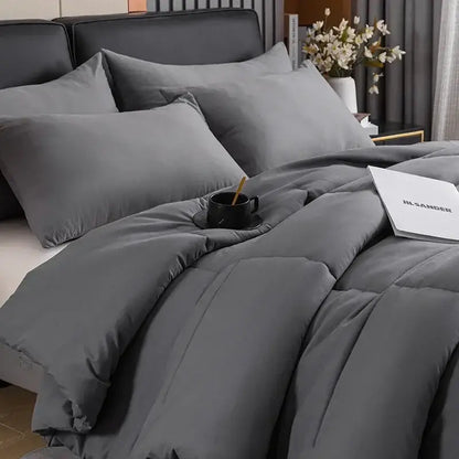 Cozy spring queen gray quilted duvet set bedroom comforter