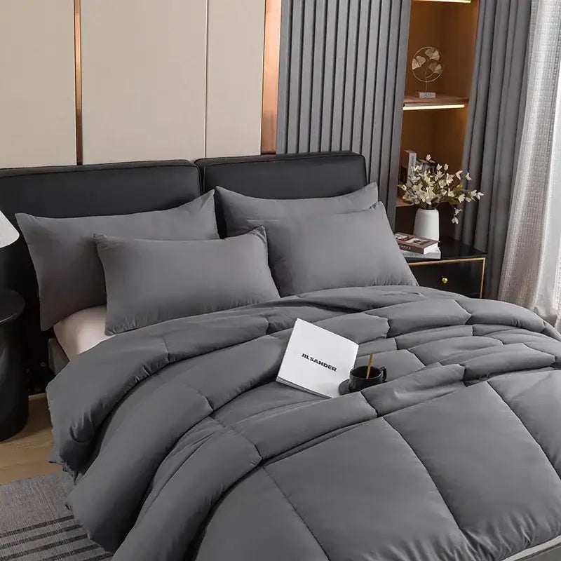 Cozy spring queen gray quilted duvet set bedroom comforter