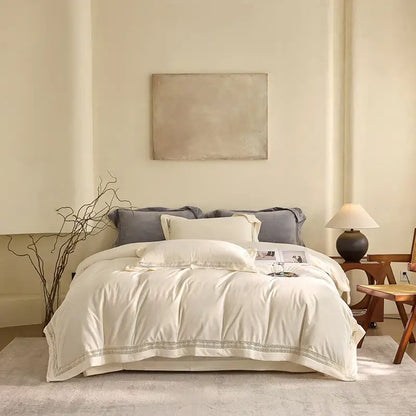 Cozy velvet lace bedding set cream bedroom decor