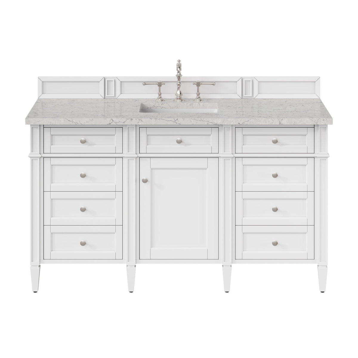 James Martin Brittany 60" Single Bathroom Vanity, Bright White